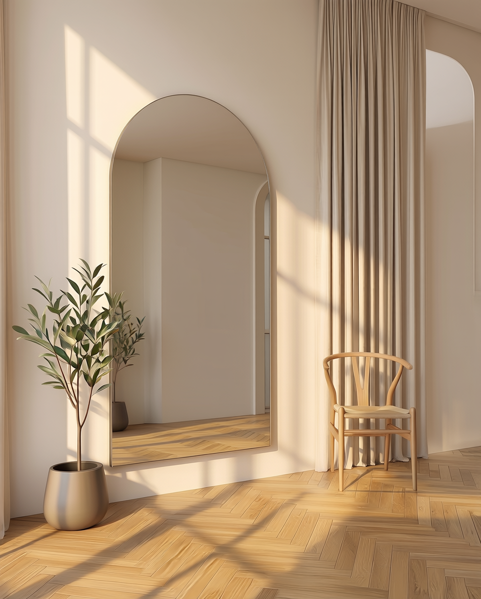 Grote Ovale Staande Spiegel – Zonder Lijst 180x80cm