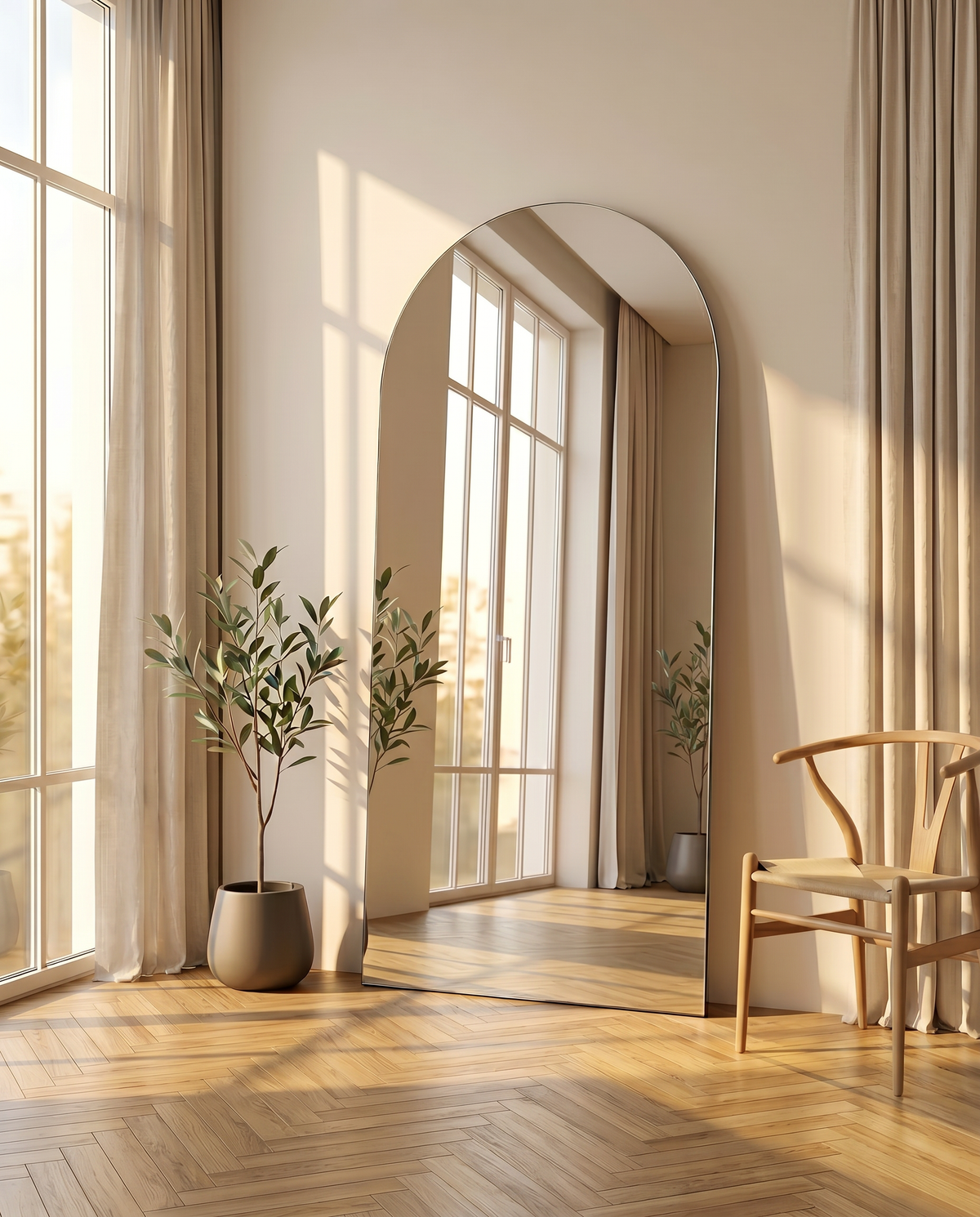 Grote Ovale Staande Spiegel – Zonder Lijst 180x80cm