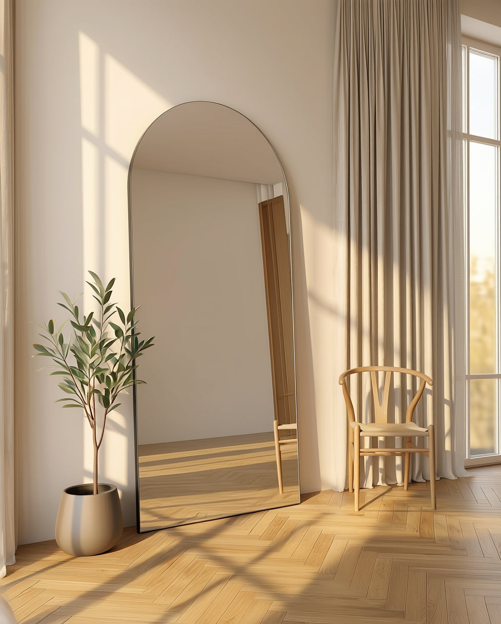 Grote Ovale Staande Spiegel – Zonder Lijst 180x80cm