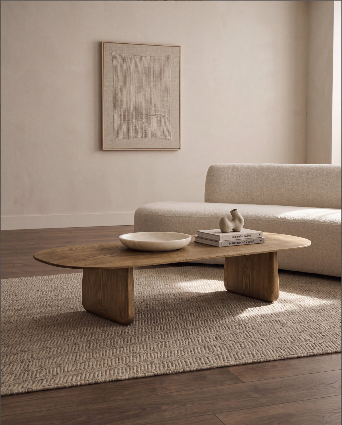 Organische Salontafel Massief Hout – 145 x 60 cm